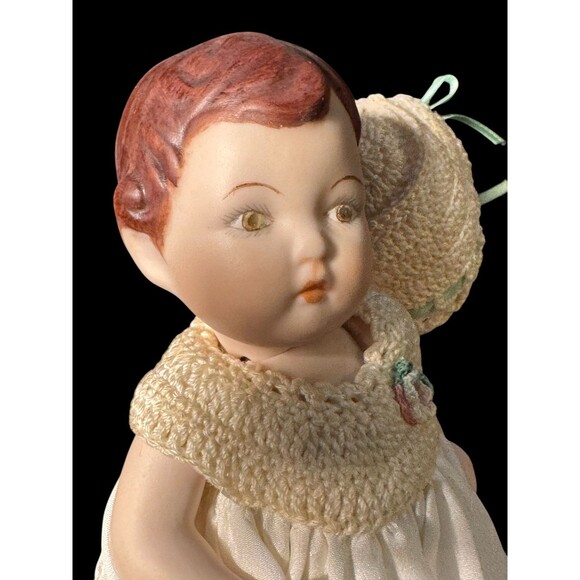Vintage bisque 5.5” jointed baby doll with Crochet Outfit Kewpie Mini Doll - Picture 7 of 11